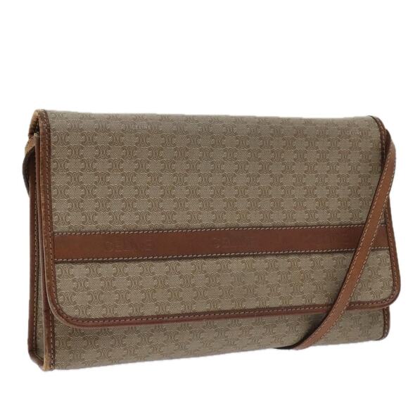 CELINE Macadam Canvas Shoulder Bag Beige - Picture 1 of 16